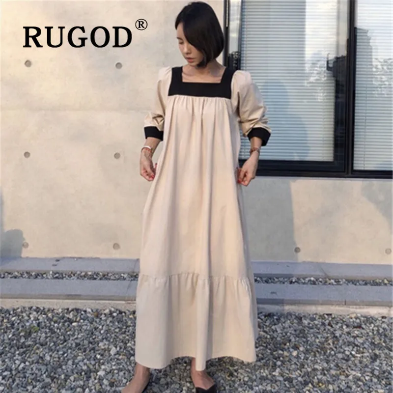 RUGOD новинка корейский стиль шикарное винтажное свободное квадратный воротник