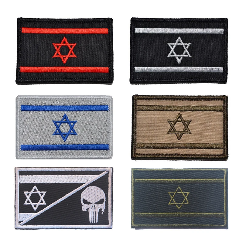 Патчи с военным флагом Израиля 3D вышивка военная нашивка черепом армейские