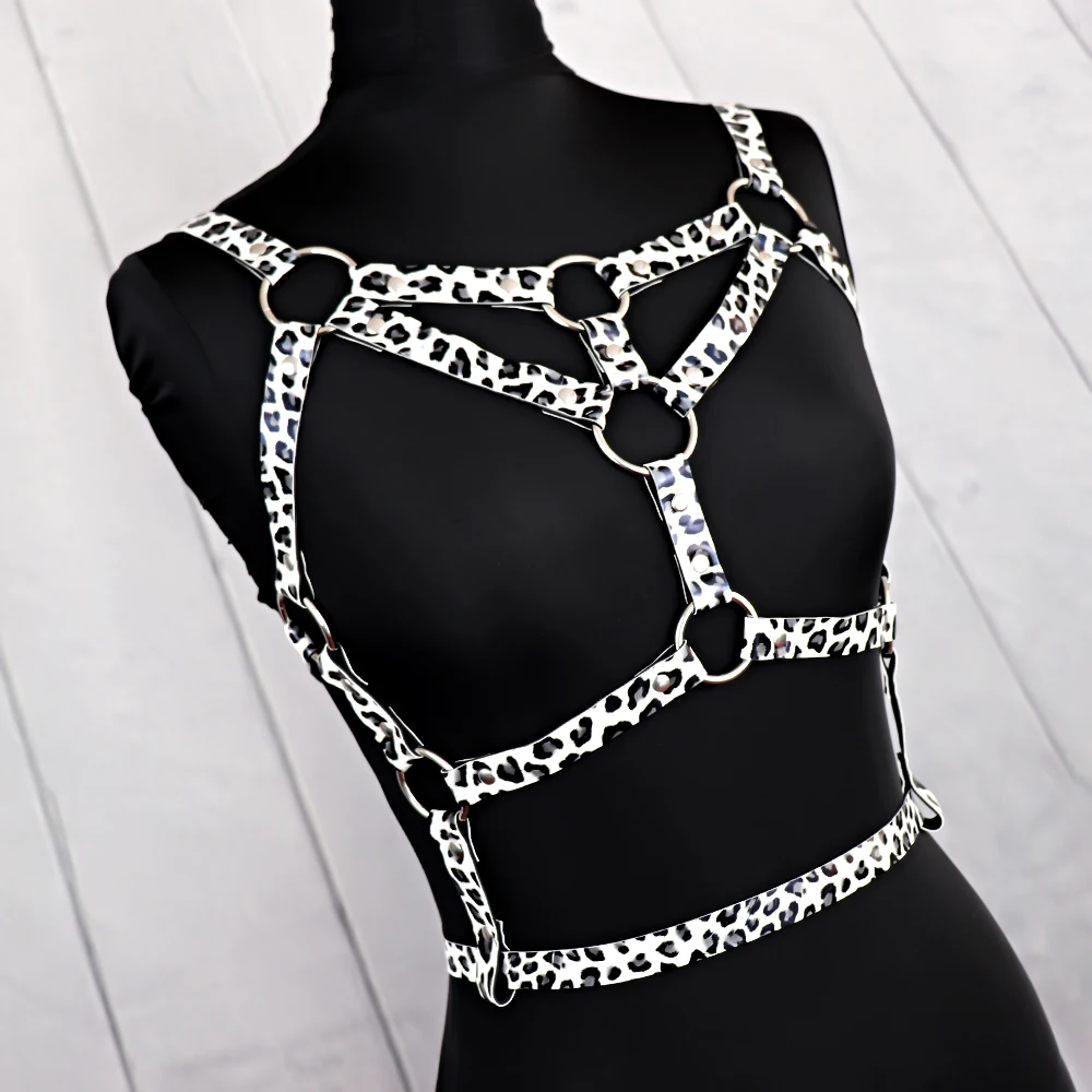 Сексуальная Женская нагрудная портупея UYEE искусственная кожа леопард БДСМ
