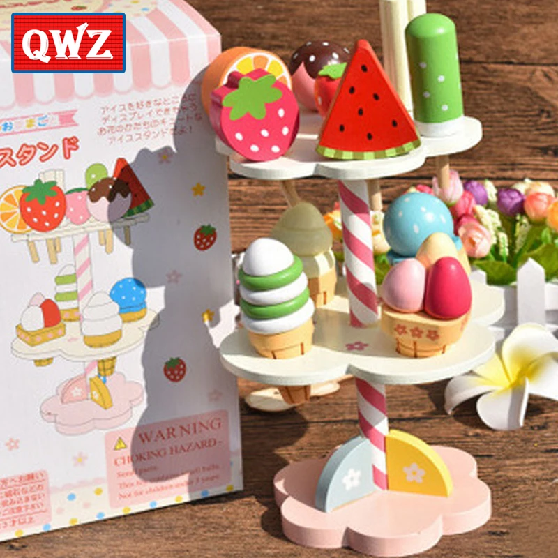 Деревянная модель QWZ мини-мороженое конфеты домик развивающие игрушки кухонные