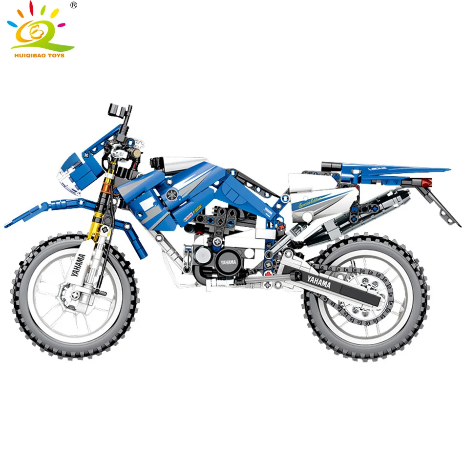 Игрушки 799 шт. пикапов мотоцикл строительные блоки город Скорость DIY мото