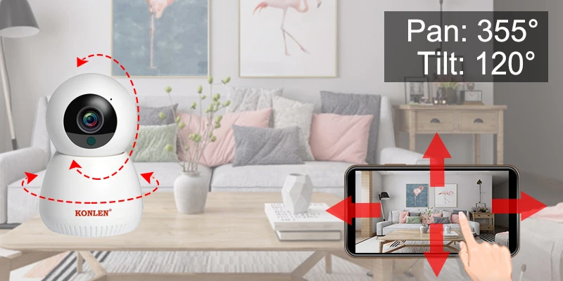 KONLEN wifi 1080P Tuya Smart Life IP камера 2MP HD аудио Совместимость с Alexa Google Assistant для домашней безопасности наблюдения
