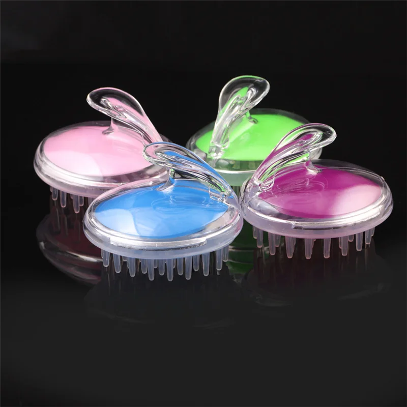

Handled Baby Bath Hair Massage Brush Silicone Shampoo Hair Washing Brush Spa Bath Shower Brush Comb Kids Care Tool