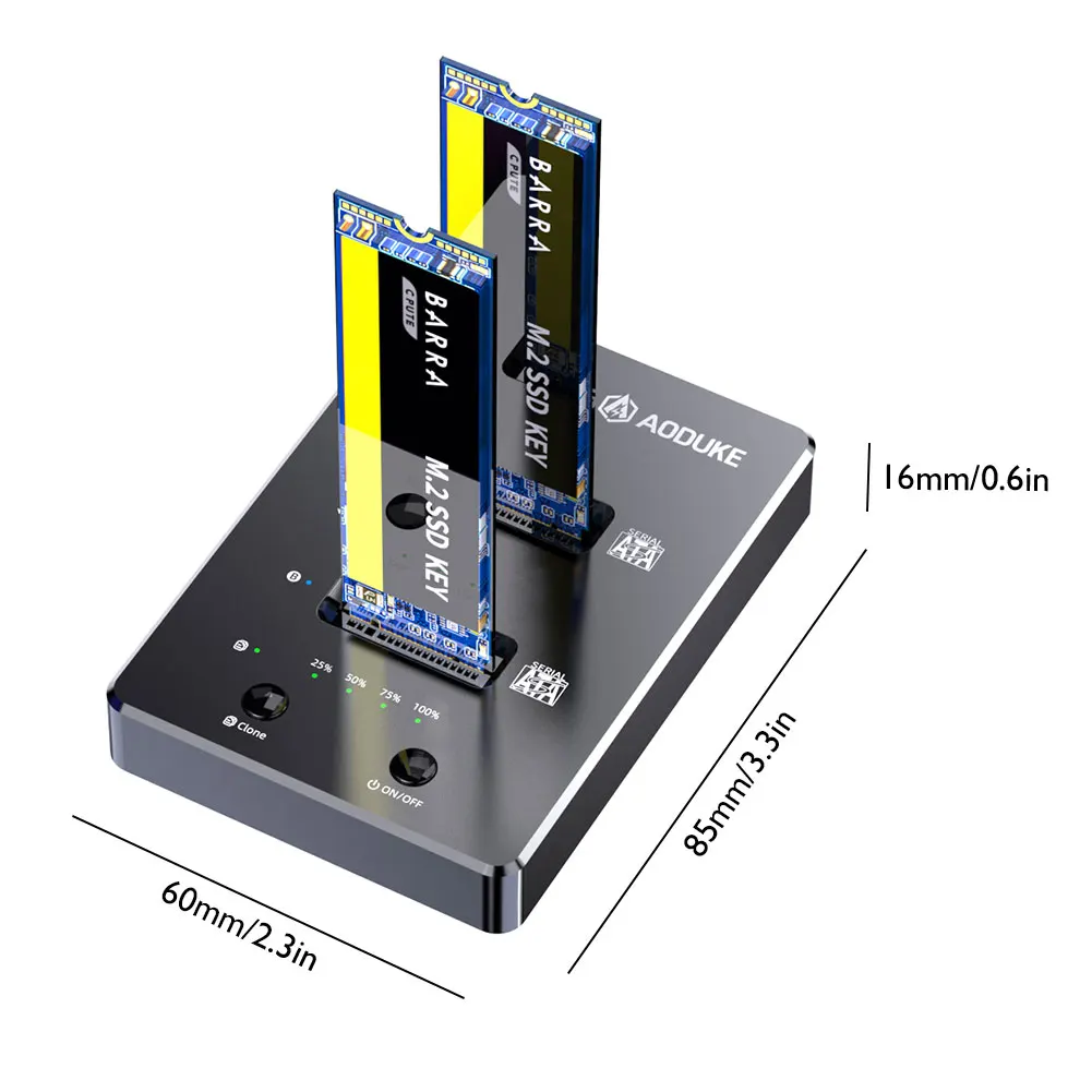 

USB 3.0 Type C Hard Drive Docking Offline Clone M.2 SATA NGFF SSD Station Dual Bay External Offline Clone Adapter Box For Laptop