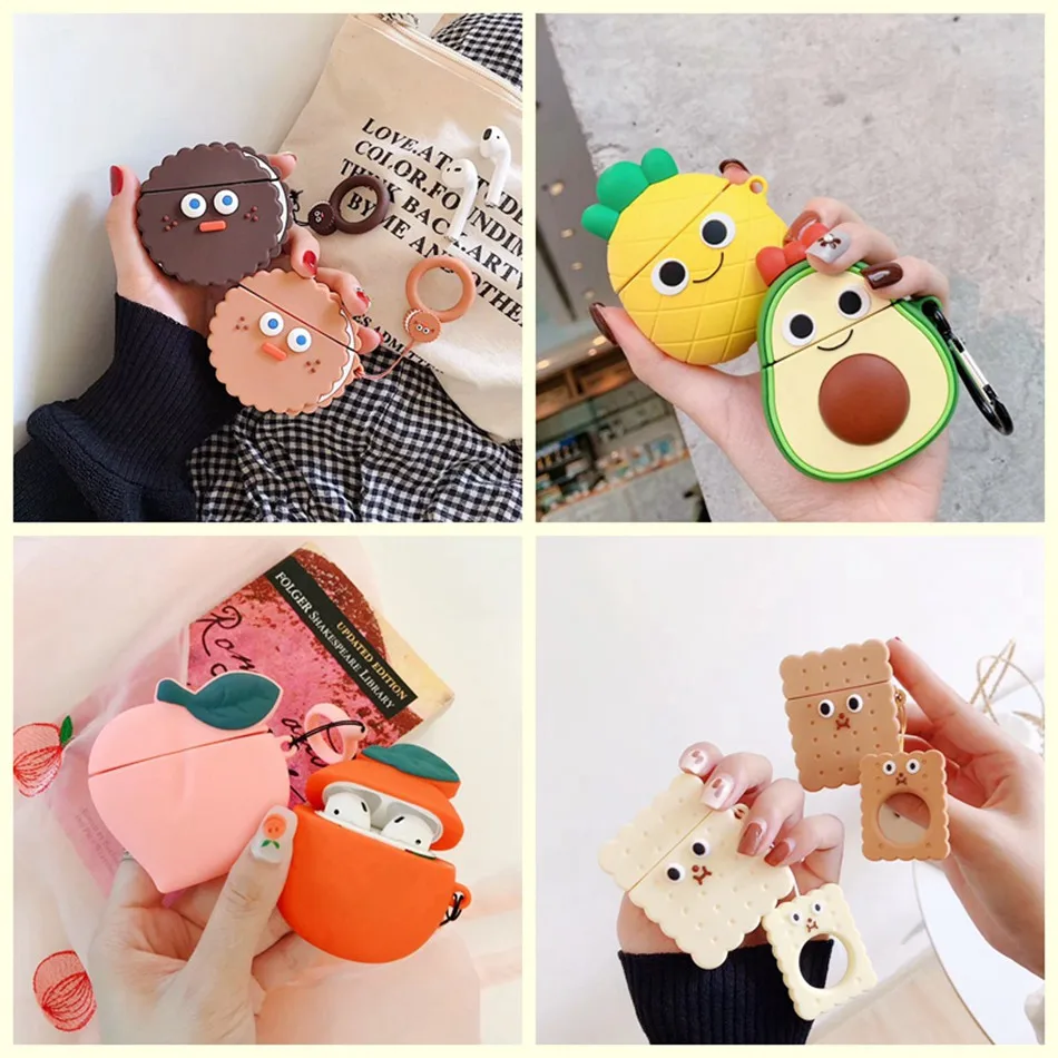 Чехол для наушников AirPods объемный чехол Apple Airpods 2 Kawaii забавные аксессуары