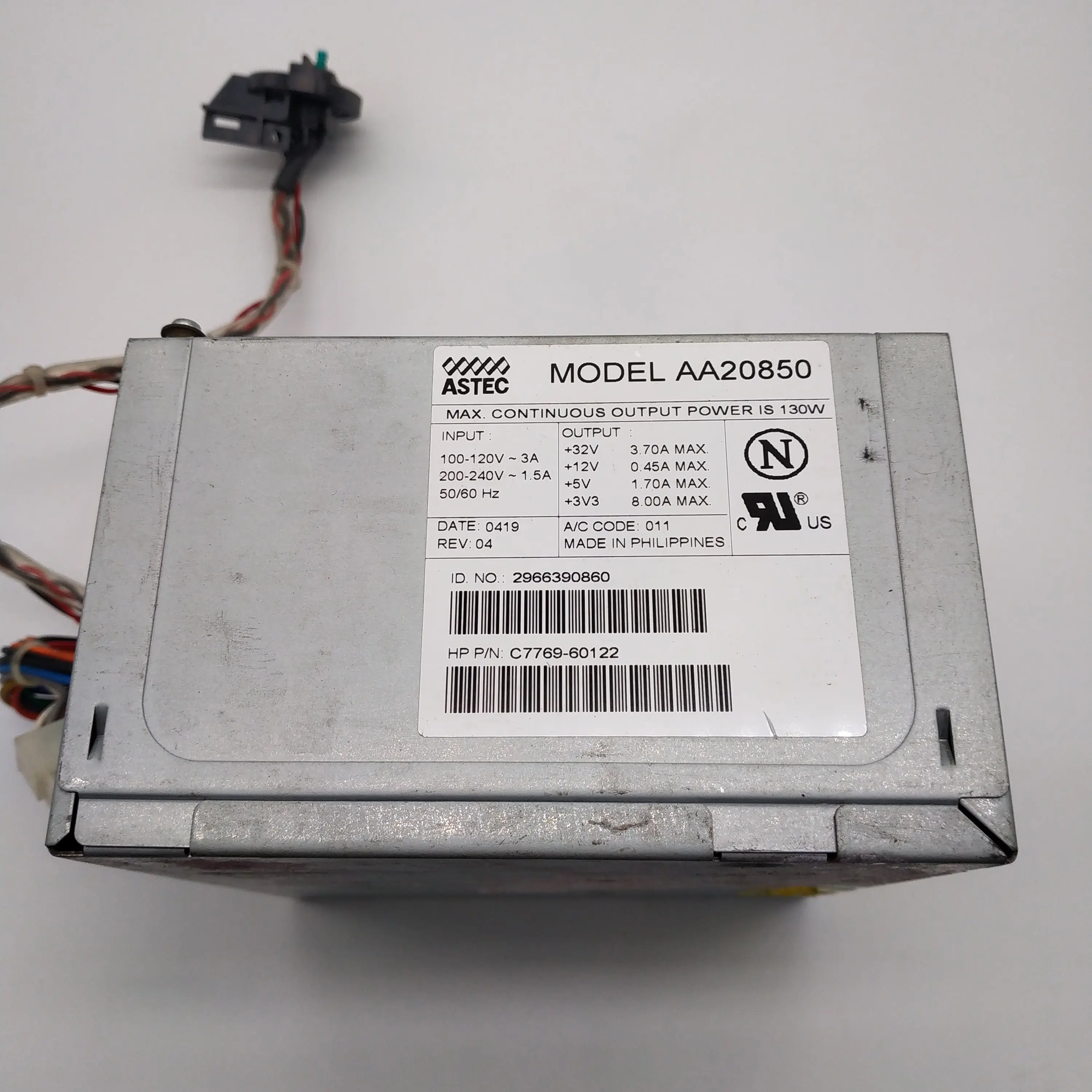 Клеевая форма для восстановленного блок питания в сборке C7769 60387 HP Designjet 500 800 A0 A1