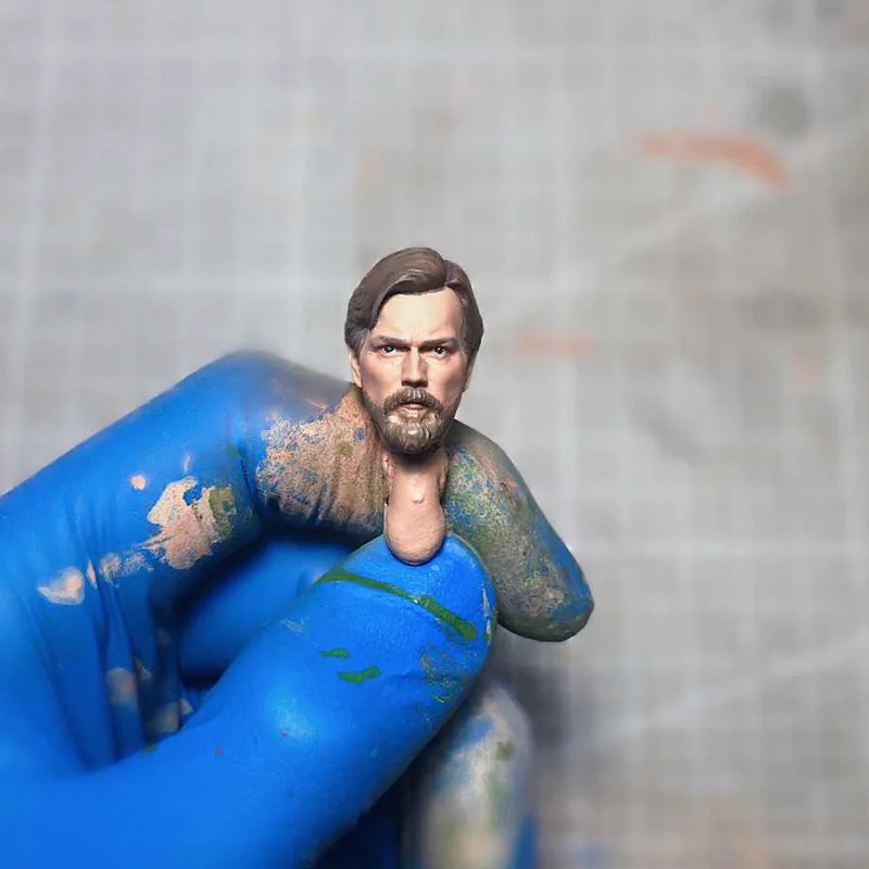 

1/12 Scale Shf Obi-Wan Head Sculpt 6in Middle-aged Man Head Played Action Figure Toy