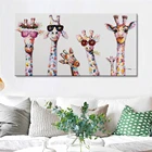 Жираф очки красочные декоративная живопись постер на стену Художественная печать на холсте большая Настенная картина плакат Настенные картинки для Гостиная