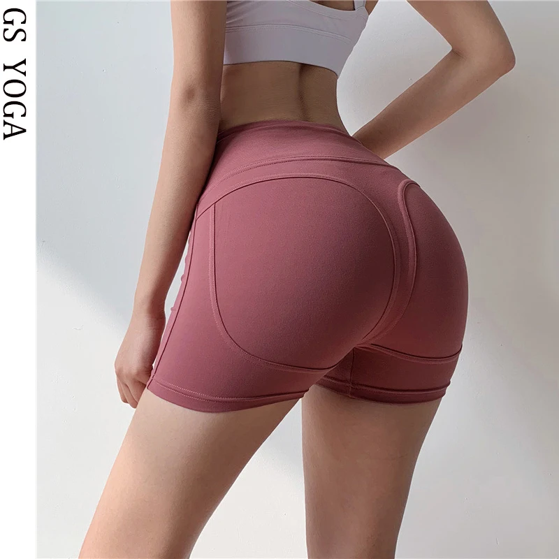 Женские шорты с эффектом пуш ап для занятий йогой быстросохнущие бега эластичные