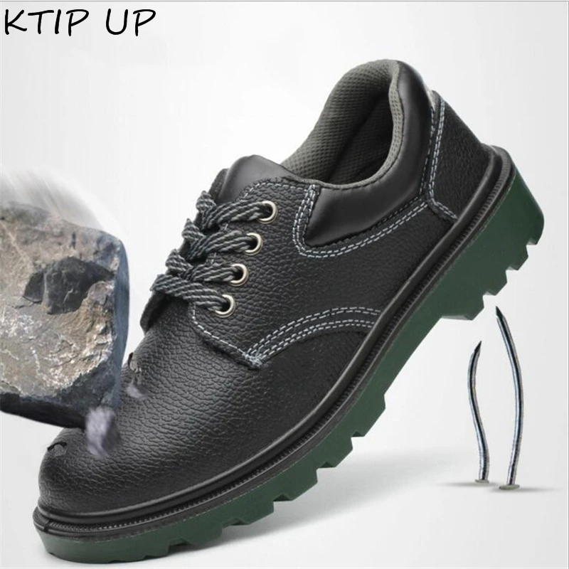 

Men Safety Shoes Steel Toe Shoes Anti-smashing Anti-puncture Waterproof Leather Work Shoes Men Boots Indestructible Shoes
