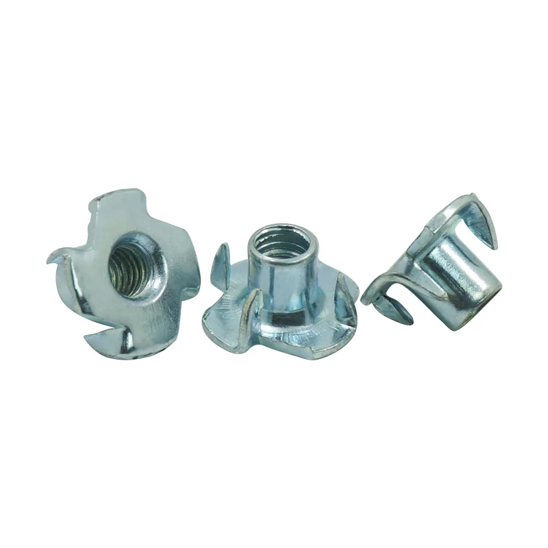 

20pcs M4 M5 M6 M8 M10 M12 Zinc Plated Four Claws Nut Speaker Nut T-nut Blind Pronged Inser Tee Nut Furniture Hardware