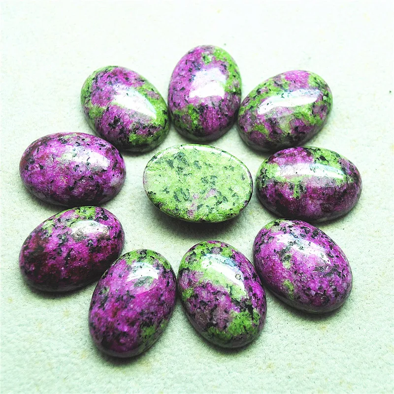 

10PCS Nature Green Jasper Stone Cabochons Oval Shape 18X25MM NO Hole Loose DIY BEADS Accessories Free Shipping Wholesale