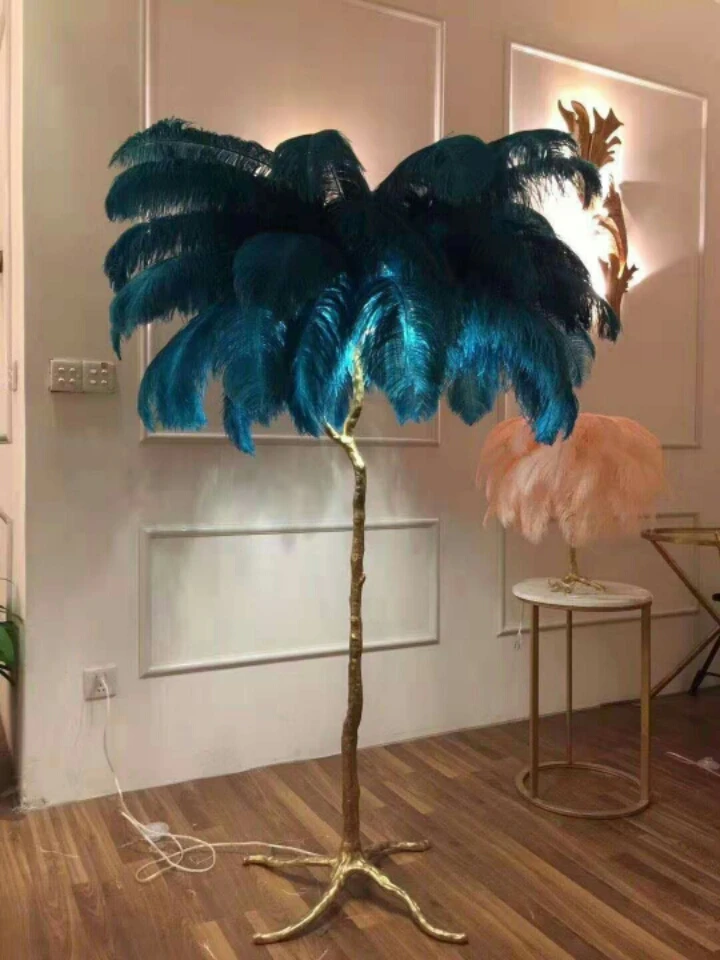 Роскошная Напольная Лампа в виде ветвей дерева и перьев высококачественный