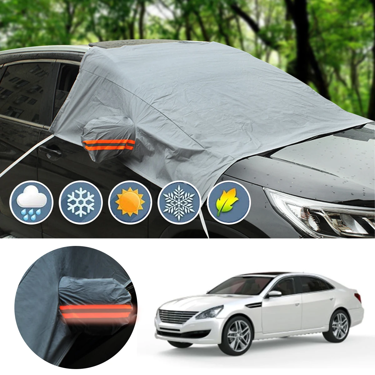 

Car Windscreen Cover Auto Front Windshield Car Cover Windshield Snow Ice Frost Cover Foldable Window Cover Sunshade Automobile