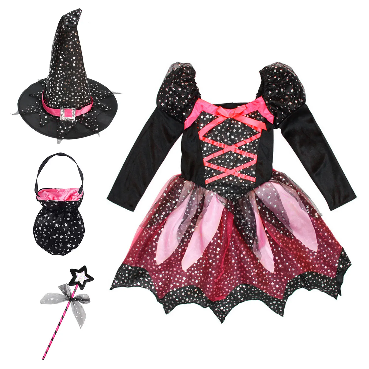 Детское платье с юбкой ведьмы для косплея на Хэллоуин девочек|Шутки и розыгрыши| |