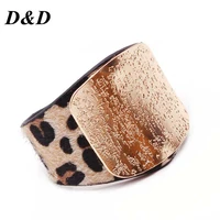 dd personality leopard bangle bracelet women with alloy buckle adjustable fashion women bracelets bangles punk jewelry