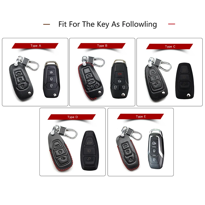 Leather Car Key Cover Case For Ford Transit Custom Explorer 5 Ranger F-150 Mondeo Mk4 MK5 MK3 3 Flex Ring Shell Accessories | Автомобили и
