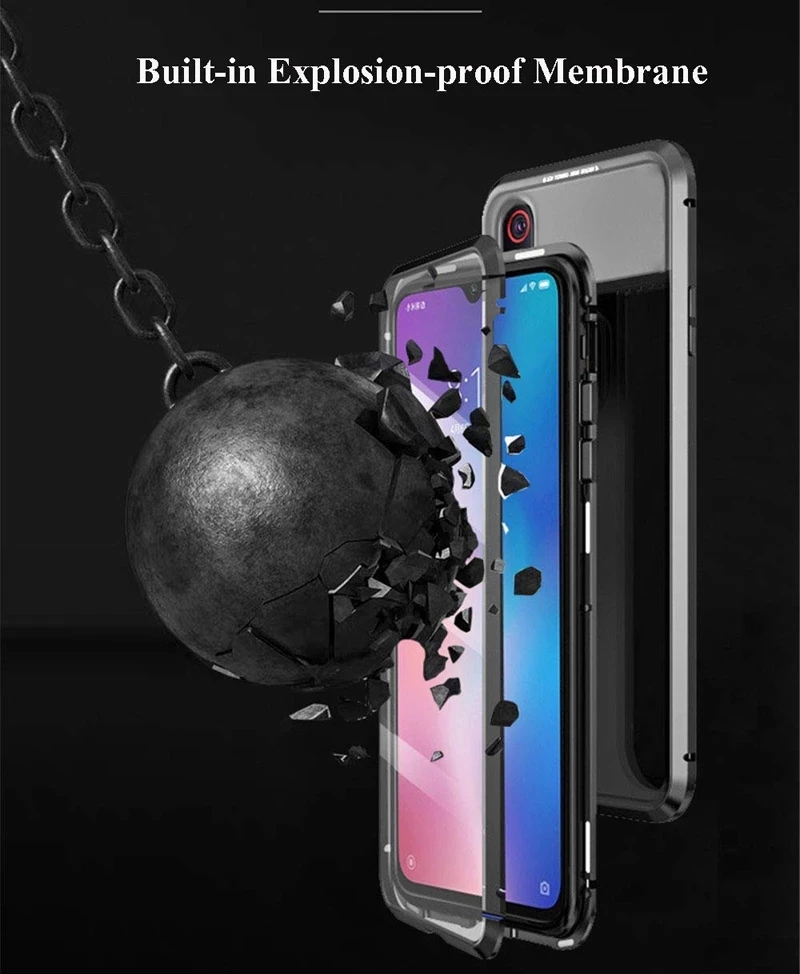 Двусторонний Магнитный чехол для Xiaomi Redmi Note 9S 9 10X 9T Pro K20 K30 9A 8 8T 7 10 360 градусов |