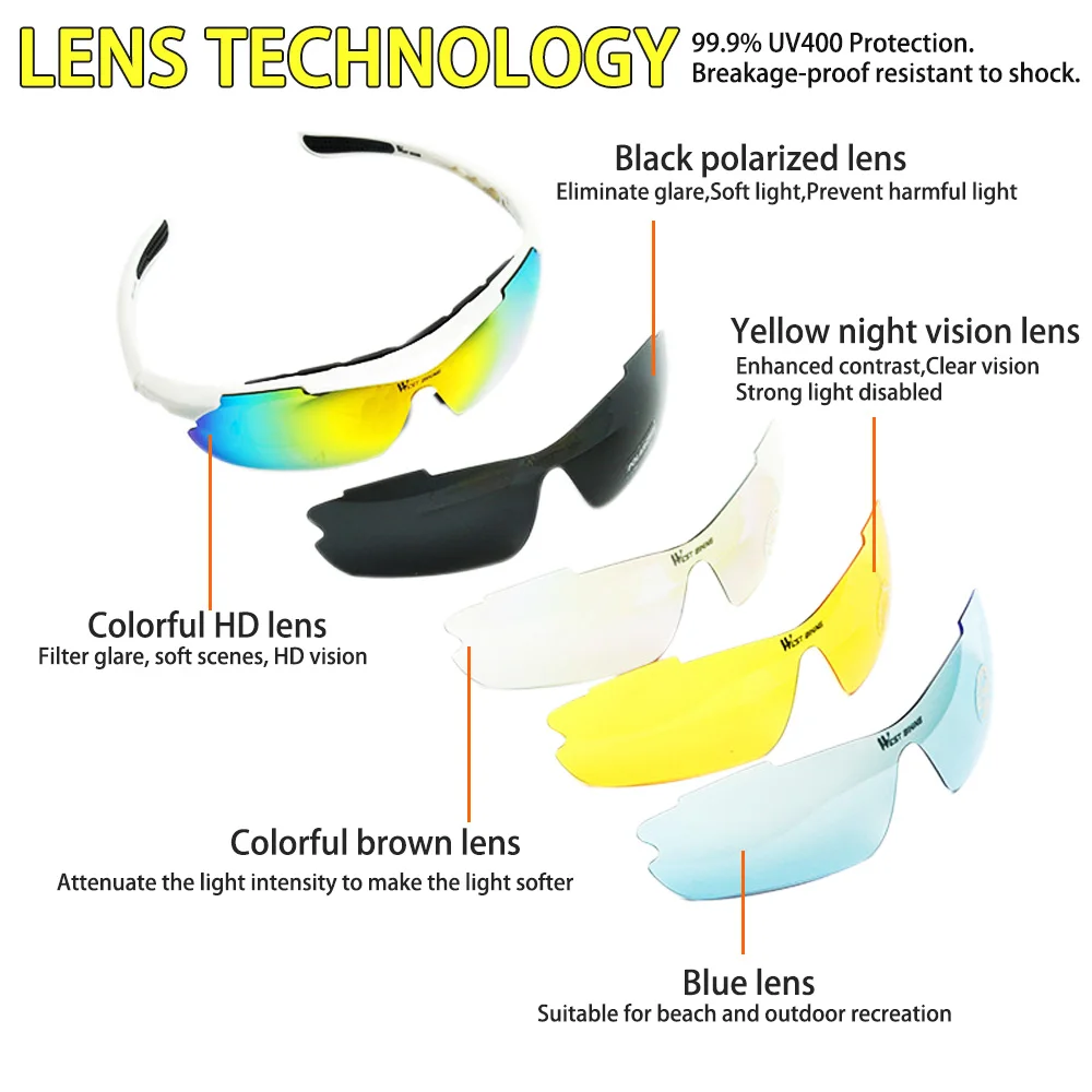 Поляризованные спортивные мужские солнцезащитные очки защитные для дорожного