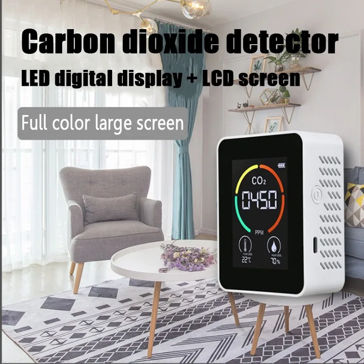 

Co2 Detector Co2 Meter Home Smart Gas Analyzer Home Digital Air Pollution Monitor Multifunctional Temperature And Humidity Meter