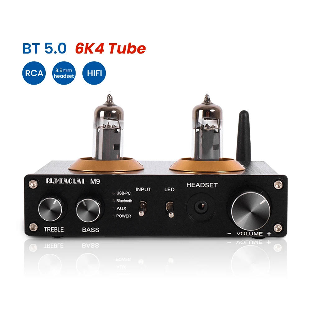 Трубчатый предусилитель PJ.MIAOLAI M9 HIFI 6K4 BT 5 0 аудиоразъем RCA USB-PC AUX регулировка
