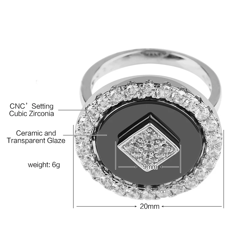 Комплект женских керамических колец и серег гвоздиков шириной 3 мм|Ювелирные