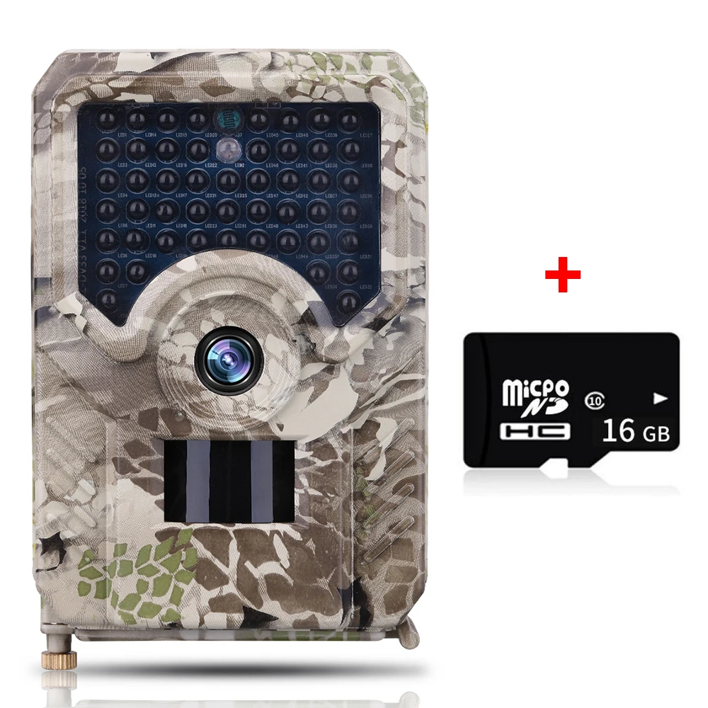 PR-100 Trail охотничья камера Outlife 12MP 1080P Trail Водонепроницаемая камера для дикой природы на открытом воздухе ночного видения фото камеры для ловушек видео - Цвет: CameraB and 16G card