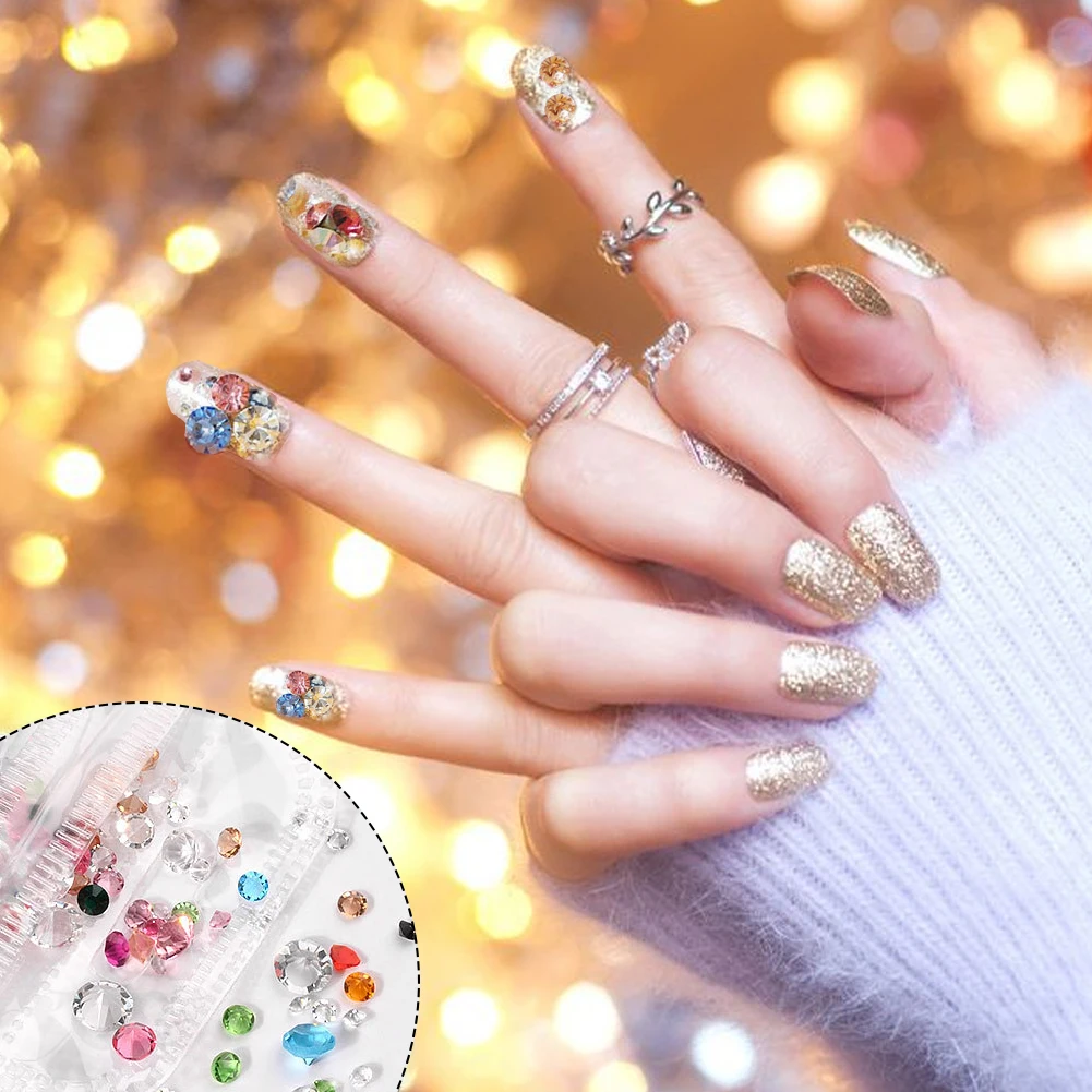 10g стеклянные стразы блестящий мини смешанный для Неил арта украшения кончиков