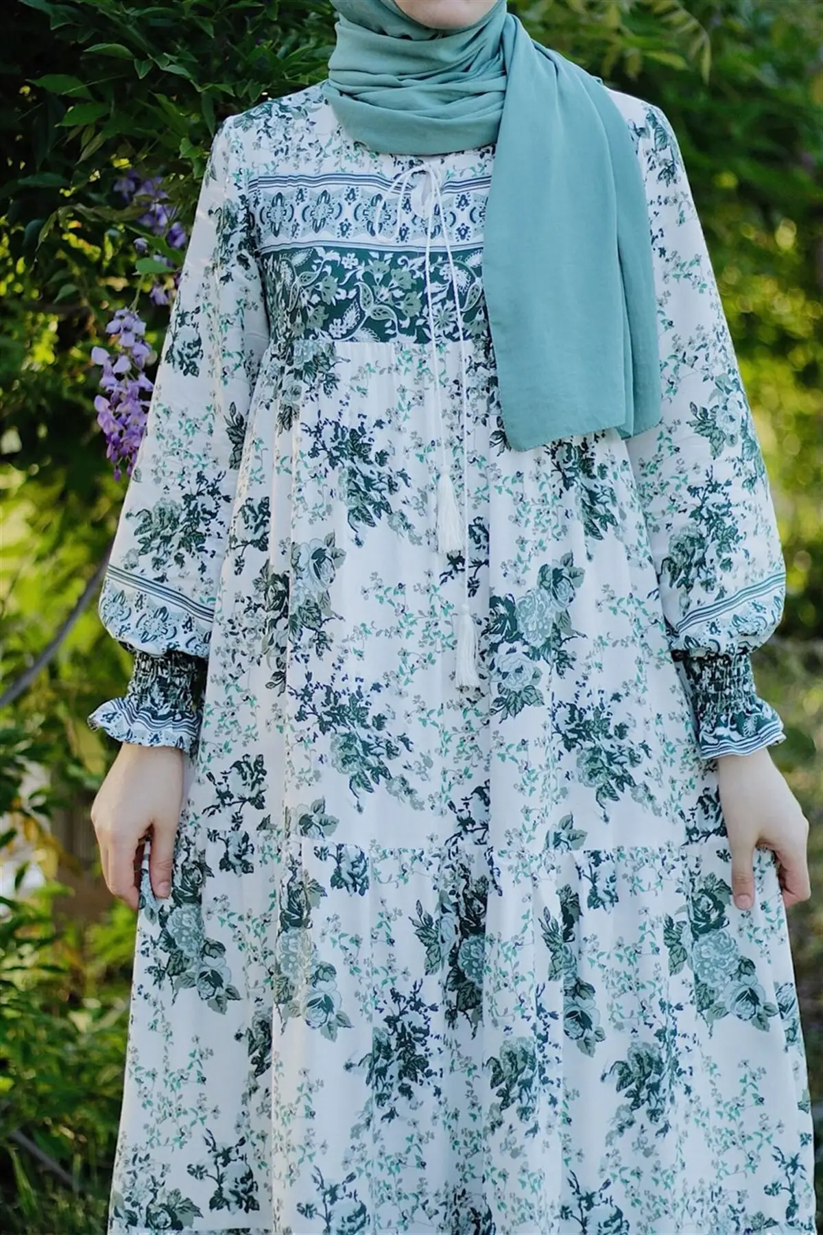 

Casual Dress Pattern marbled pattern Fashion Muslim Women Hijab Dress