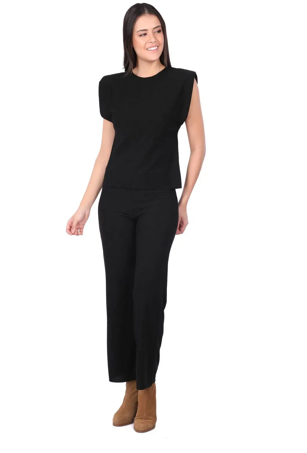 

Women Black Ribbed Bottom Top suit