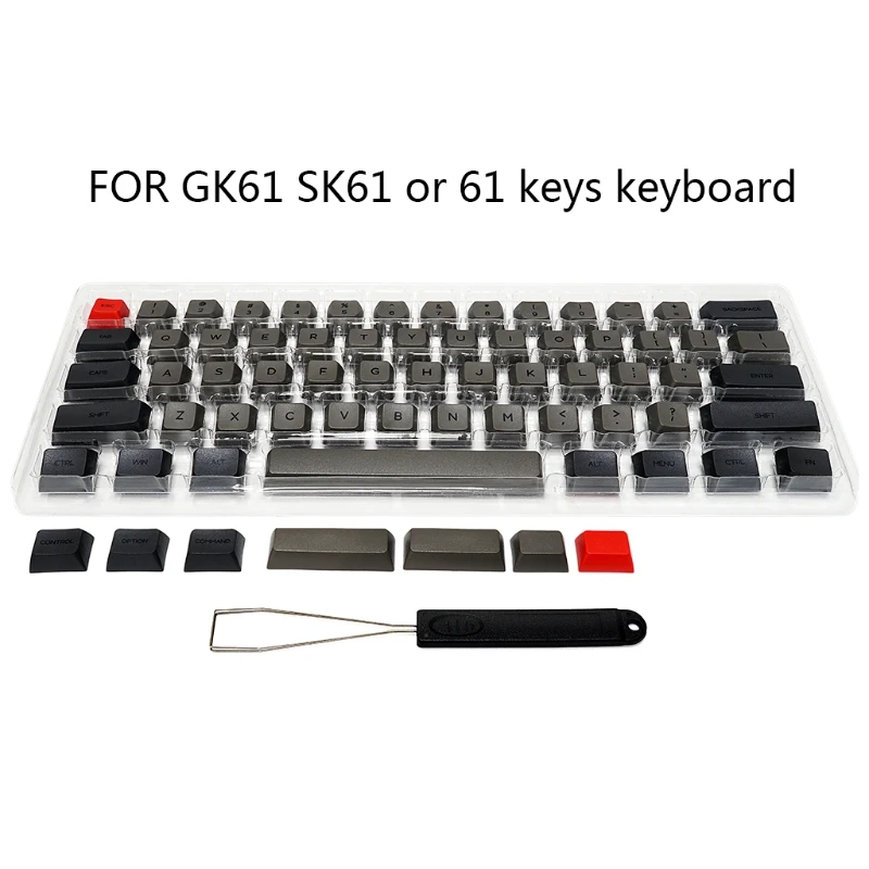 Клавиши 61 Ключи ключей двойной Цвет PBT для GK61 SK61 Механическая игровая клавиатура