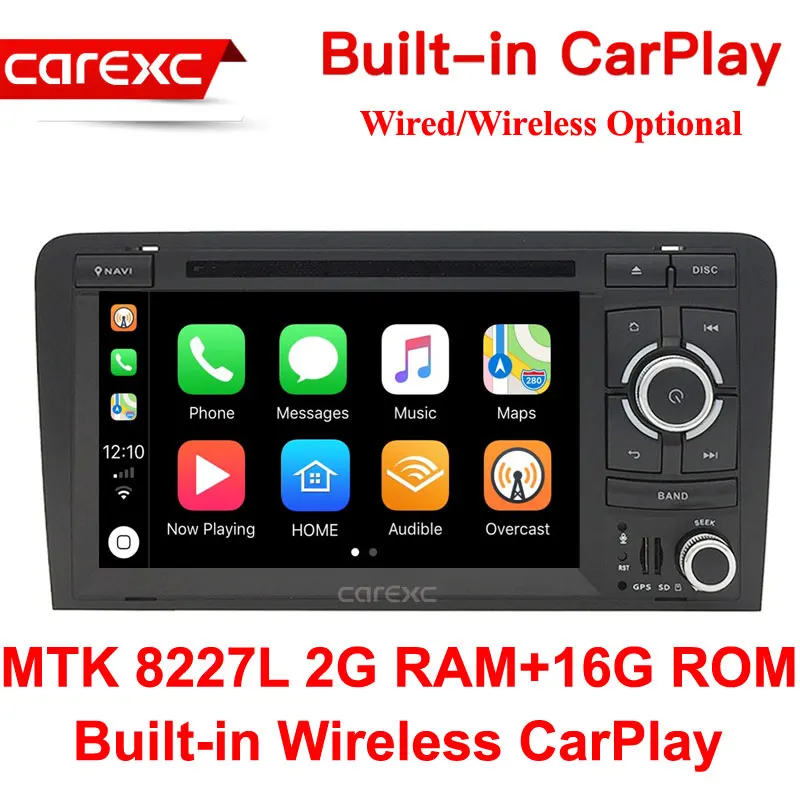 MTK 16G ROM CarExc Android 9,0 с беспроводной CarPlay Радио Стерео dvd-плеер gps для Audi A3 8P 2003-2012 S3 8P 2006-2012 RS3 Sportback 2011 - Цвет: MTK 16G ROM