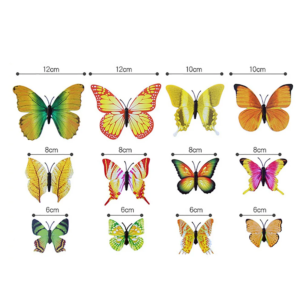 

12pcs/lot Butterflies Garden Yard Planter Colorful Whimsical Butterfly Stakes Decoracion Outdoor Decor Flower Pots Decoration