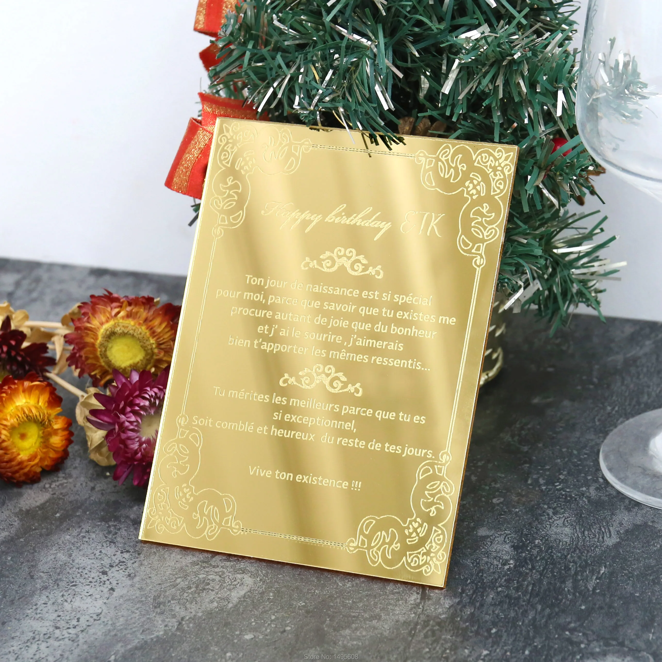 Золотые свадебные пригласительные открытки с лазерной гравировкой на