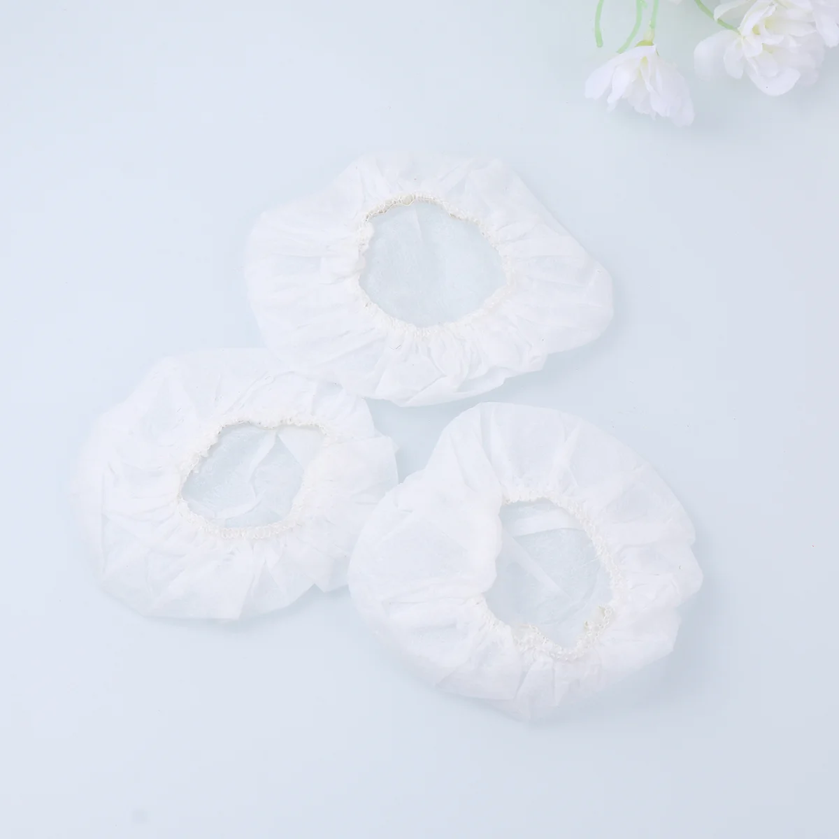 

100PCS Disposable Nonwovens Headset Cover Stretchable Headphone Earpad Replacement for Internet Bar (White)