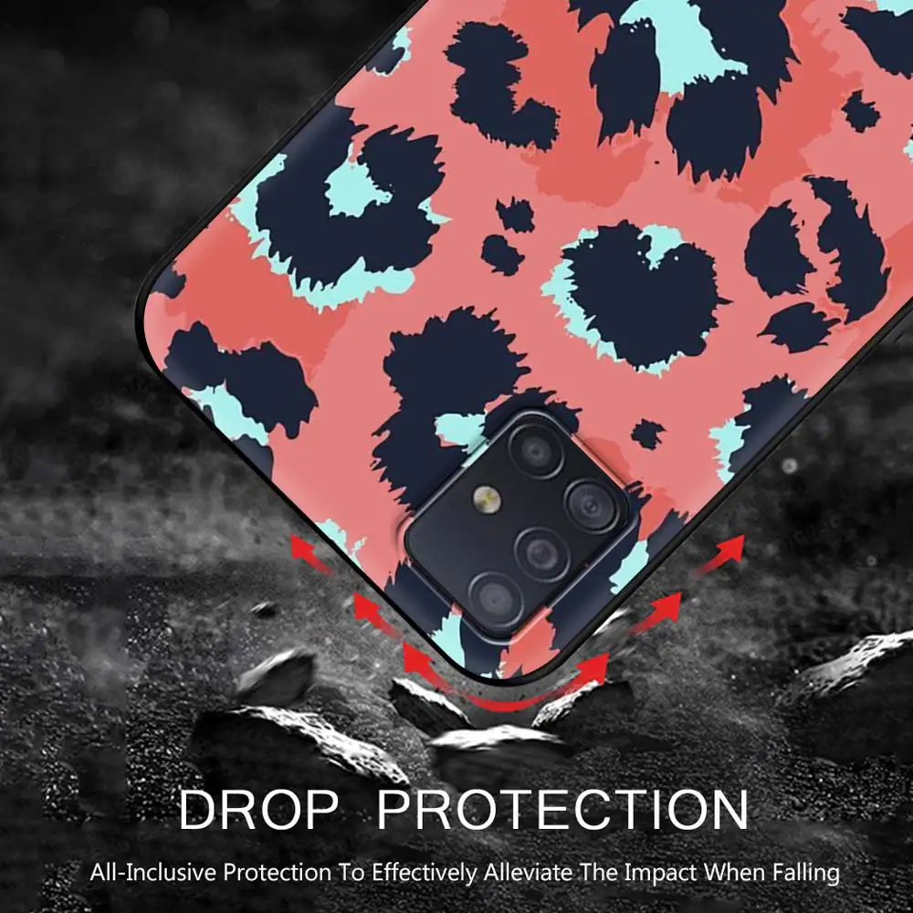 

Cute Cartoon Leopard Print Phone Case for Samsung Galaxy A51 A71 A50 A21s A31 A10 A20e A41 A70 A30 A11 A40 A20s Silicone Cover