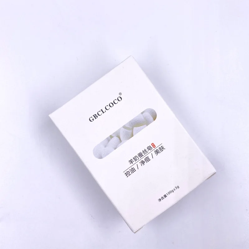 Мыло для лица 100 г шелковое козье молоко ручной работы из пеноматериала контроль