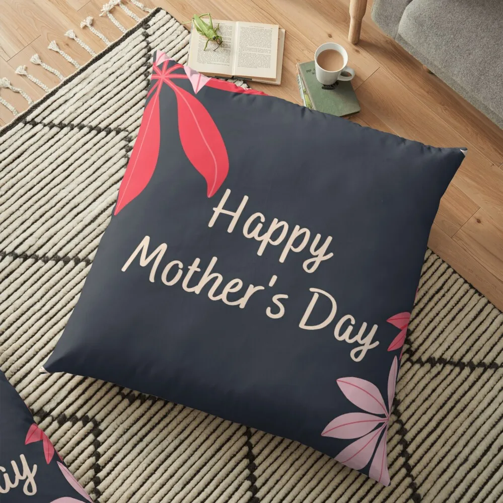 

Happy Mother's Day Two Flowers Printed Decorative Cushion Sofa Cover Pillowcase Decorations For Home Decor Pillow Cover