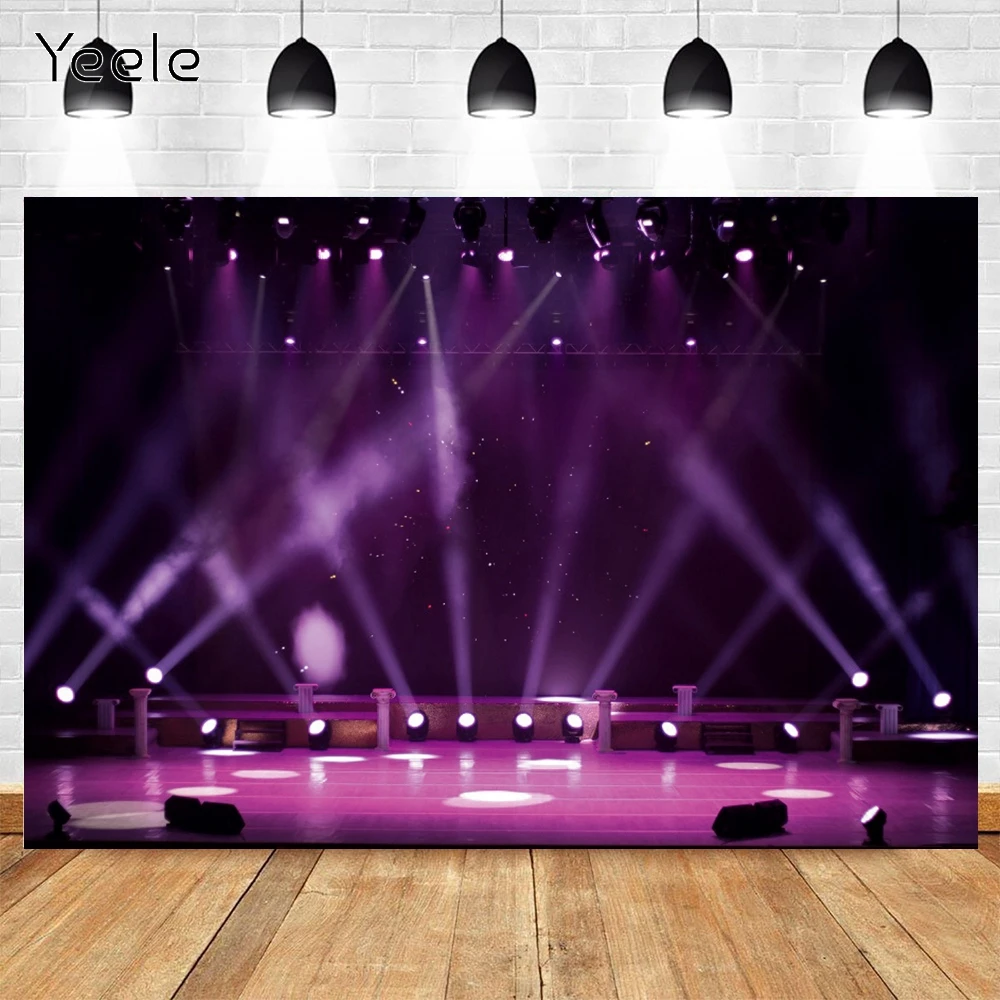 

Yeele 80 90s Disco Party Backdrops Photocall Music Dance Show Spotlight Stage Recorder Ball Photography Background Photophone