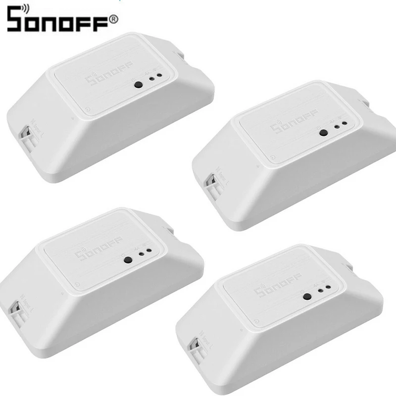 4PCS Sonoff базовый R3 Wifi переключатель DIY беспроводной пульт дистанционного управления Domotica светильник интеллектуальное реле для домашней автоматизации модуль контроллера Alexa совместимый - Комплект: 4PCS