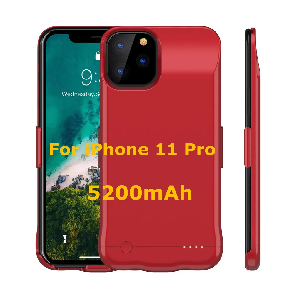 Red for 11 Pro NTSPACE ультра тонкий внешний аккумулятор чехол для iPhone 11 Pro батарея Чехол резервного питания зарядное устройство чехол для iPhone 11 Pro Max power Case - Цвет: Red for 11 Pro
