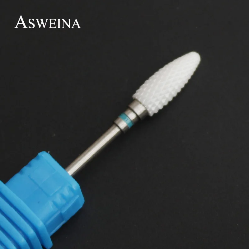 Blue ASWEINA, керамический прямой наконечник, для дизайна ногтей, сверло, фреза для ногтей, электрическая дрель, маникюрный станок, устройство, аксессуар - Цвет: Blue