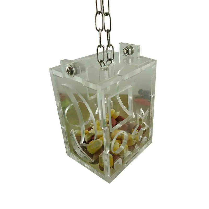 Портативная прозрачная акриловая кормушка для птиц подвесная игрушка кормления