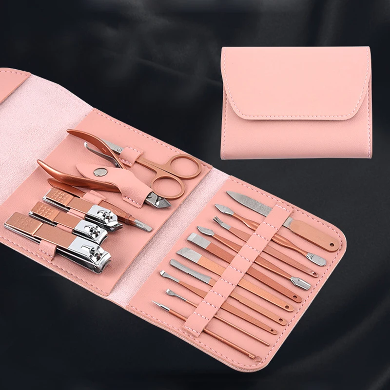 

16pcs Nail Clippers Sets High Precision Stainless Steel Nail Cutter Pedicure Kit Nail File Nail Scissors and Clipper NN