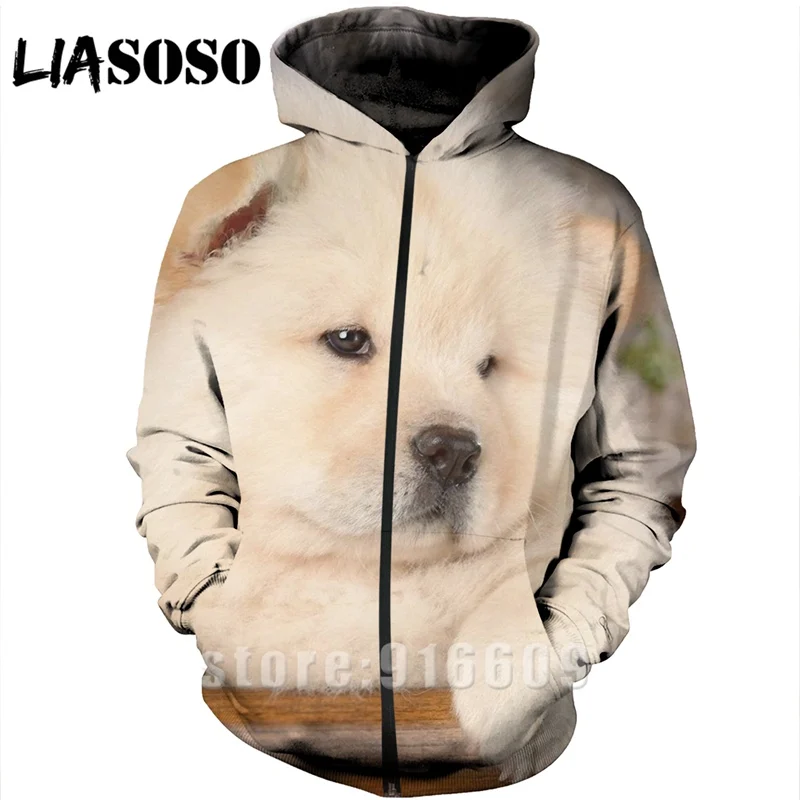 Толстовка с 3D принтом homme dog для мужчин с животными чау-чау wo для мужчин Уличная Harajuku Толстовка рубашка на молнии Аниме толстовки с длинными рукавами A370