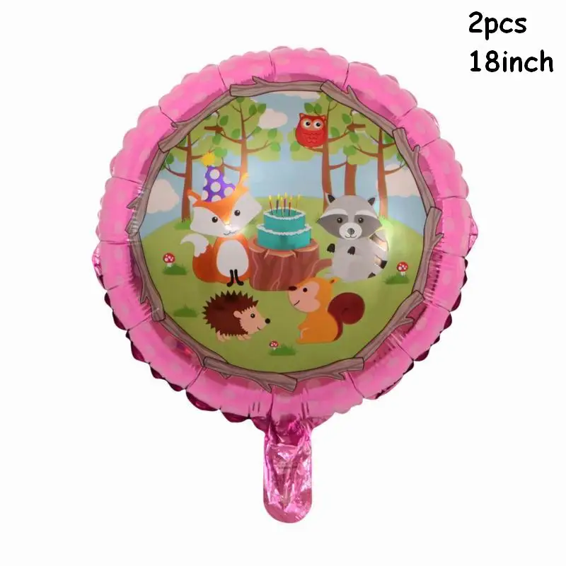 2pcs 18inch Вечерние шары в стиле сафари в джунглях, латексные шары в виде животных, воздушные гелиевые шары с цифрами, декор для детского дня рождения - Цвет: 2pcs 18inch