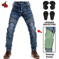 2021 summer men motorcycle pants aramid moto jeans protective gear riding touring black motorbike trousers blue motocross jeans