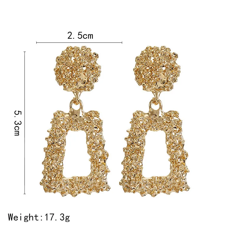 Модные серьги-капли для женщин 2020 эффектные геометрические металлические