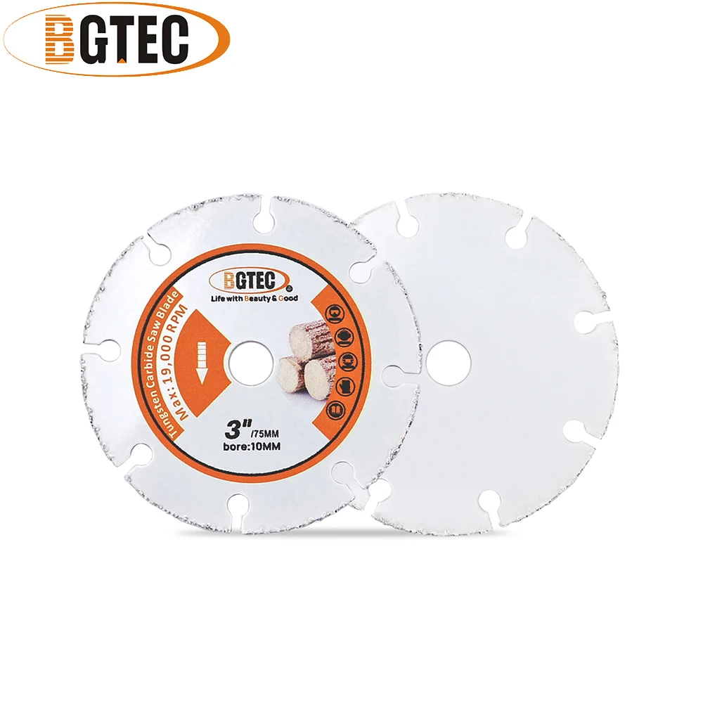 

BGTEC 2pcs 3" Vacuum Brazed Hard Alloy Wood Cutting Disc Bore10mm Rubber Pipe Rebar Plastic Glass Saw Blade Free Shipping