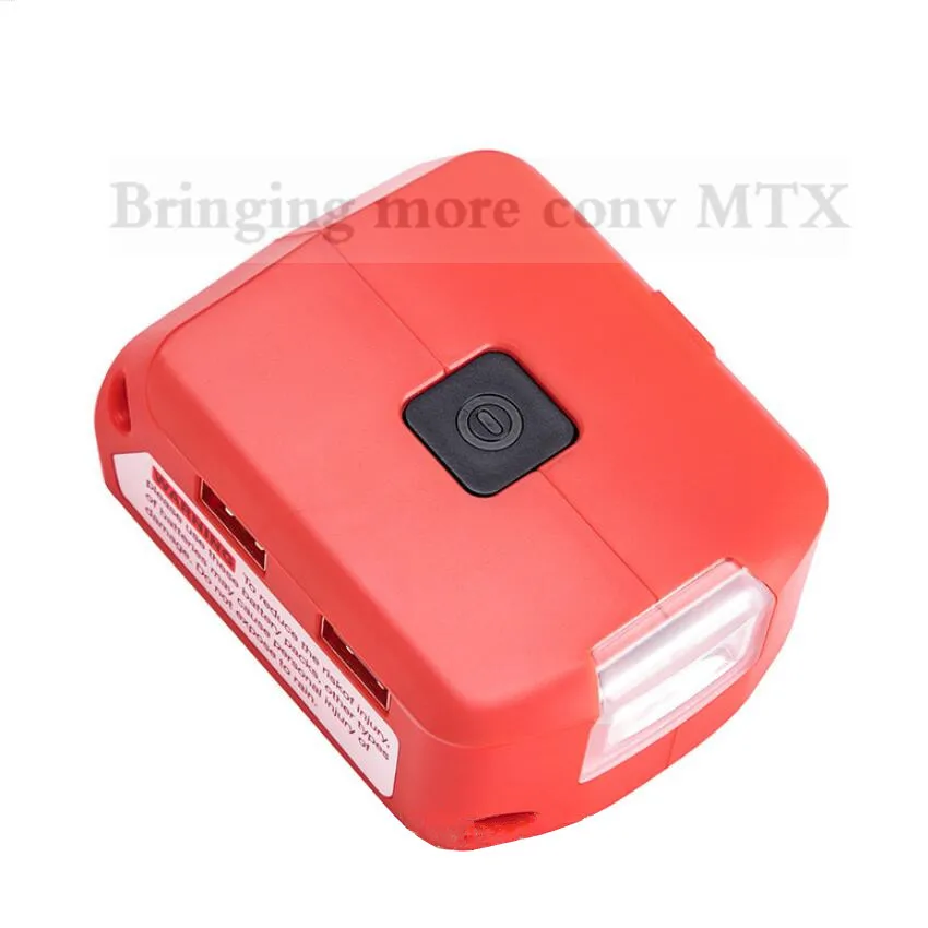 

Новый аккумулятор адаптер для Милуоки 18V батарея M18 Источники питания с двумя USB & DC Порты и разъёмы 12V/2A & 140LM светодиодный светильник высокого...